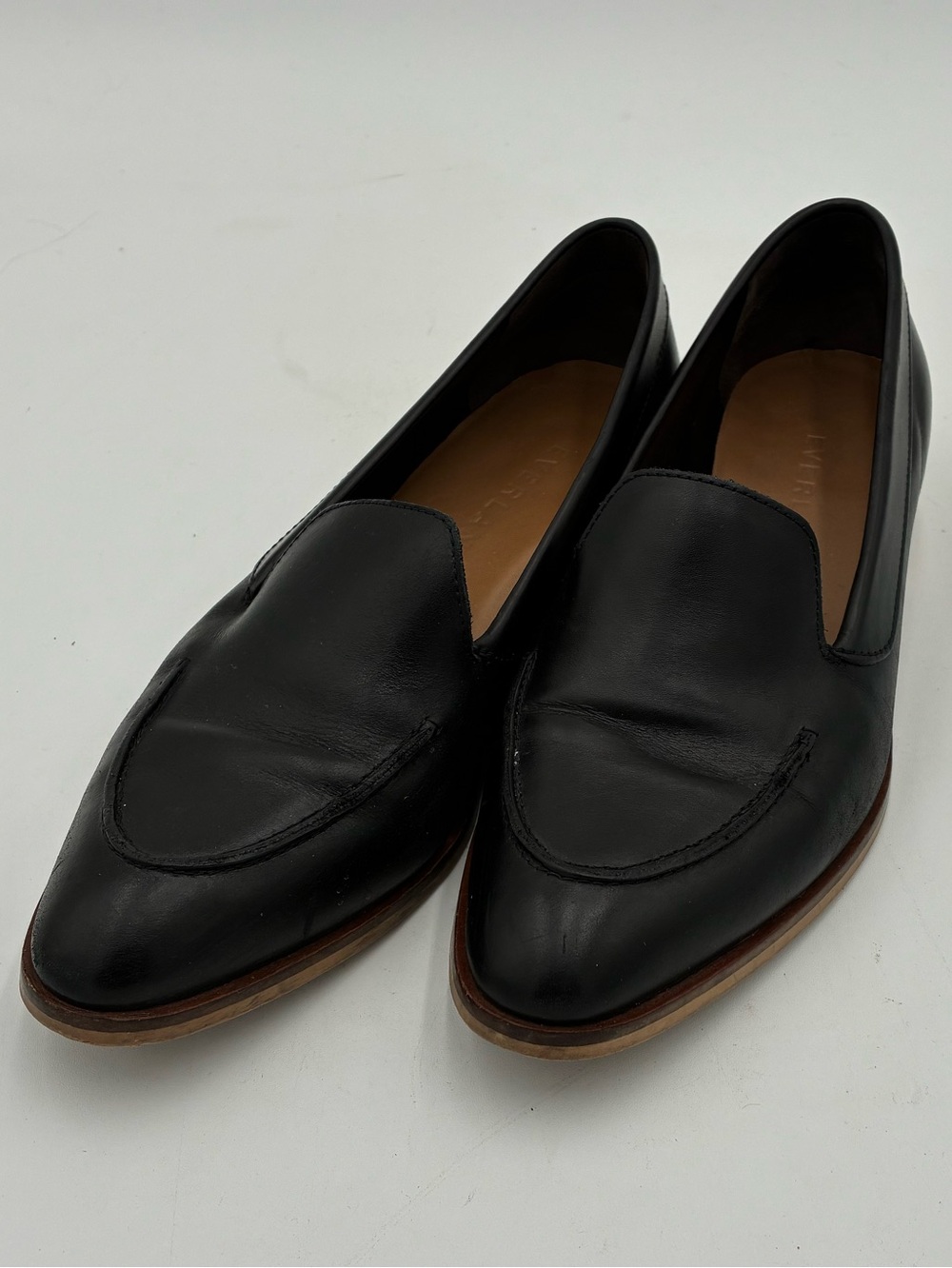 Everlane Black Italian Leather Slip-On Loafers